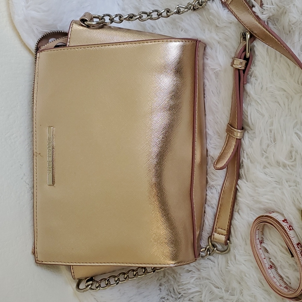 Steve Madden Rose Gold Genuine Faux Leather Crossbody